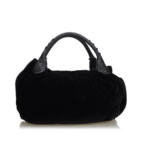 fendi black velvet bag